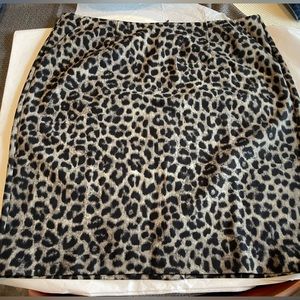 CAbi leopard print ponte pencil skirt size 10